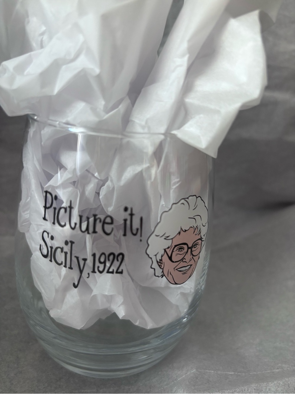 Picture It! Sicily 1922 Glass Tumbler - Illustrated Portrait